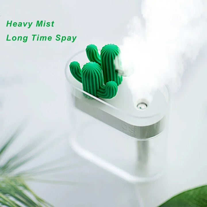 Ultrasonic Air Humidifier 160ML Clear with Cactus Color Light USB Essential Oil Diffuser Car Purifier Aroma Diffusor Anion Mist Maker